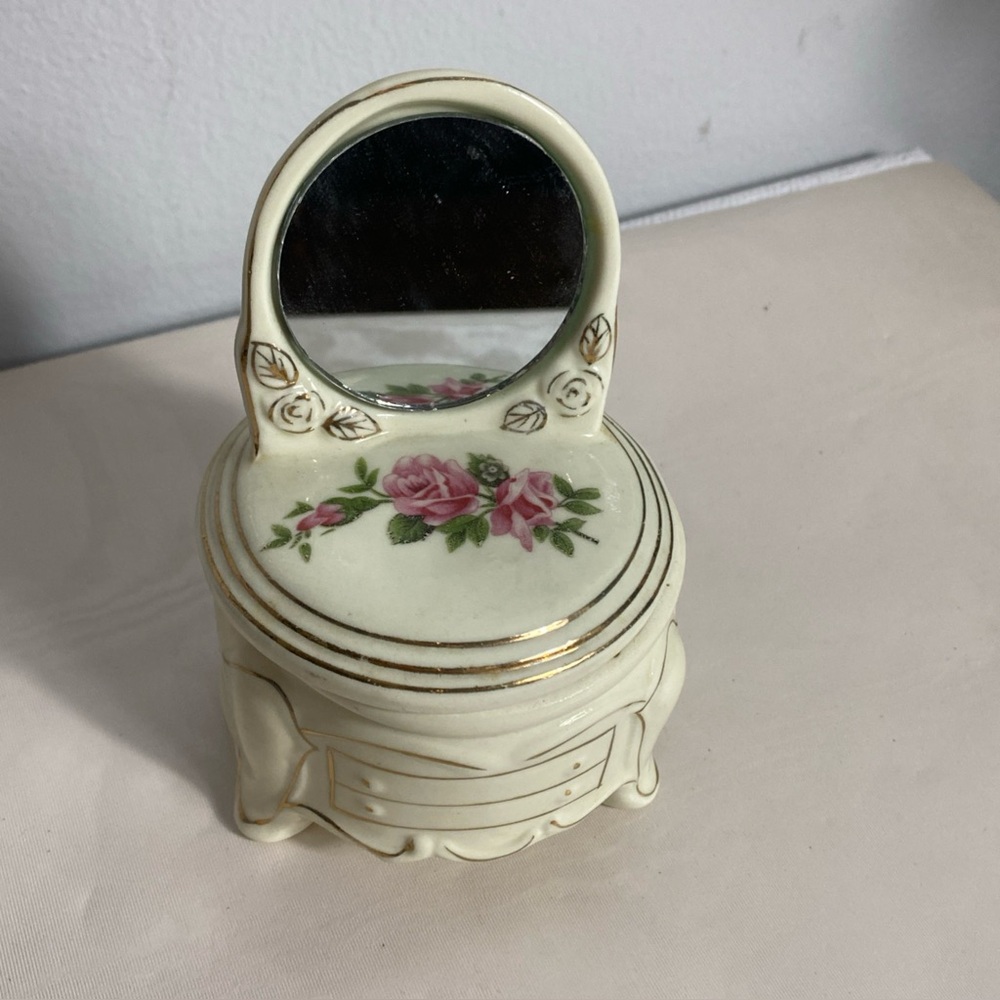 Vintage Ceramic Trinket Mini Vanity dresser 5”X3.5”